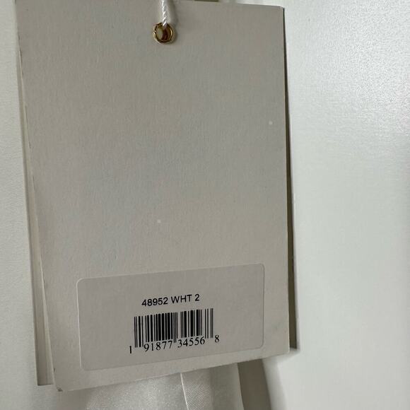 NWT Mac Duggal Ruffle Shoulder Empire Waist Dress 48952 Women's White Size 2 - Picture 7 of 7